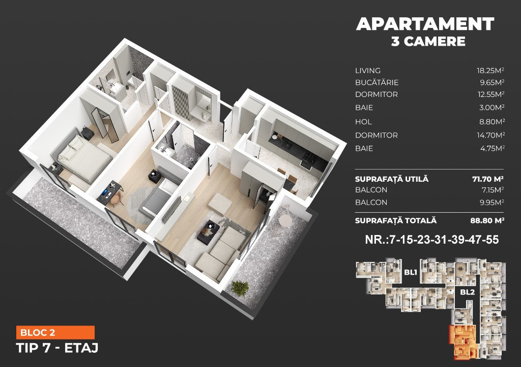 Sky Garden - Apartament 3 Camere - Metrou Berceni