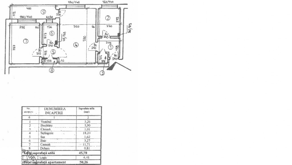 Apartament cu 2 camere