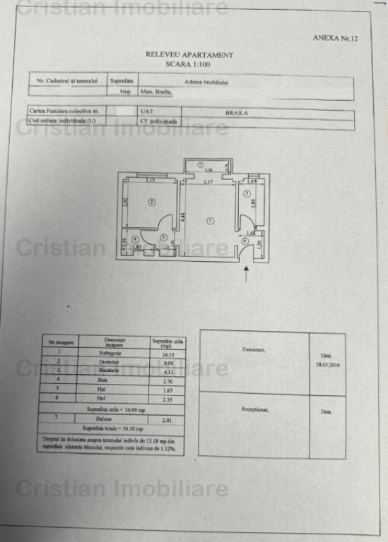 Etaj 1 Apartament 2 camere DISPONIBIL IMEDIAT Viziru 3