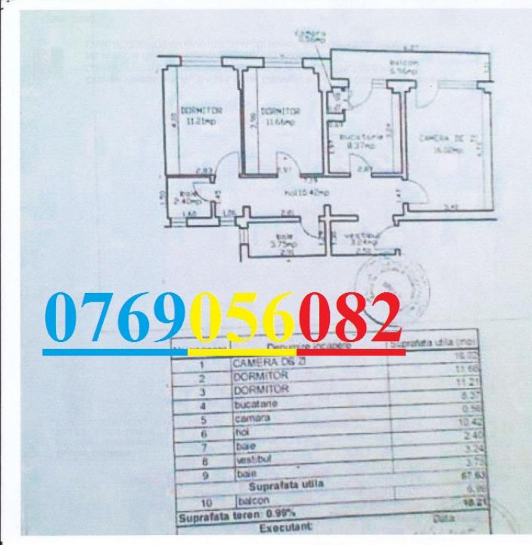 Ap 3 cam zona Vidin conf 1 decomandat LIBER