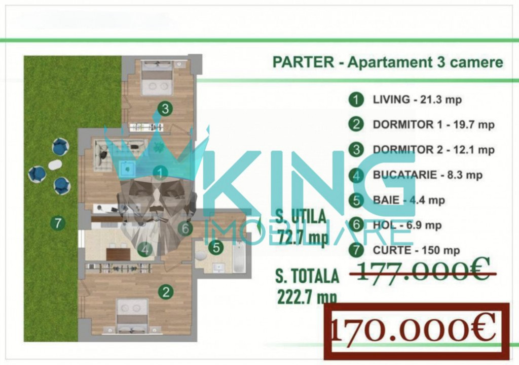 3 Camere | Andronache | Curte 150mp | Terasa | Bloc 2023 | T