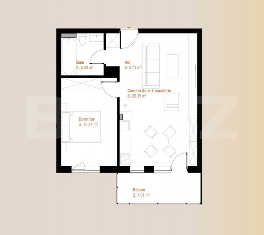 APARTAMENT 2 CAMERE 50 MP